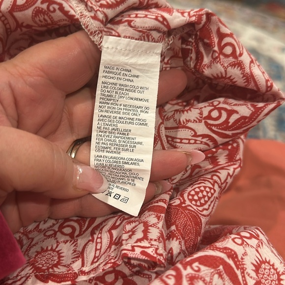 DEREK LAM COLLECTIVE RED VINTAGE FLORAL SLEEVELESS TUNIC TOP - Picture 7 of 13